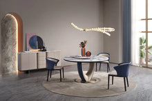 Load image into Gallery viewer, ITALIAN MINIMALIST CRYSTAL MARBLE DA3-050-5 ROUND DINING TABLE