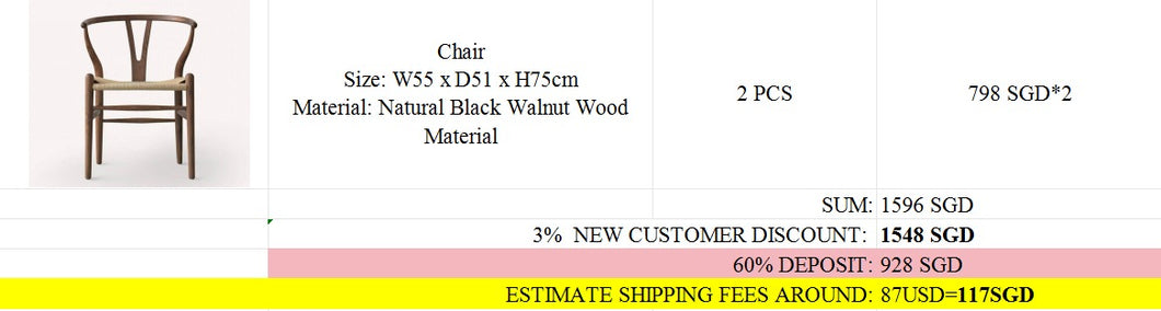Walnut Chair Full Payment